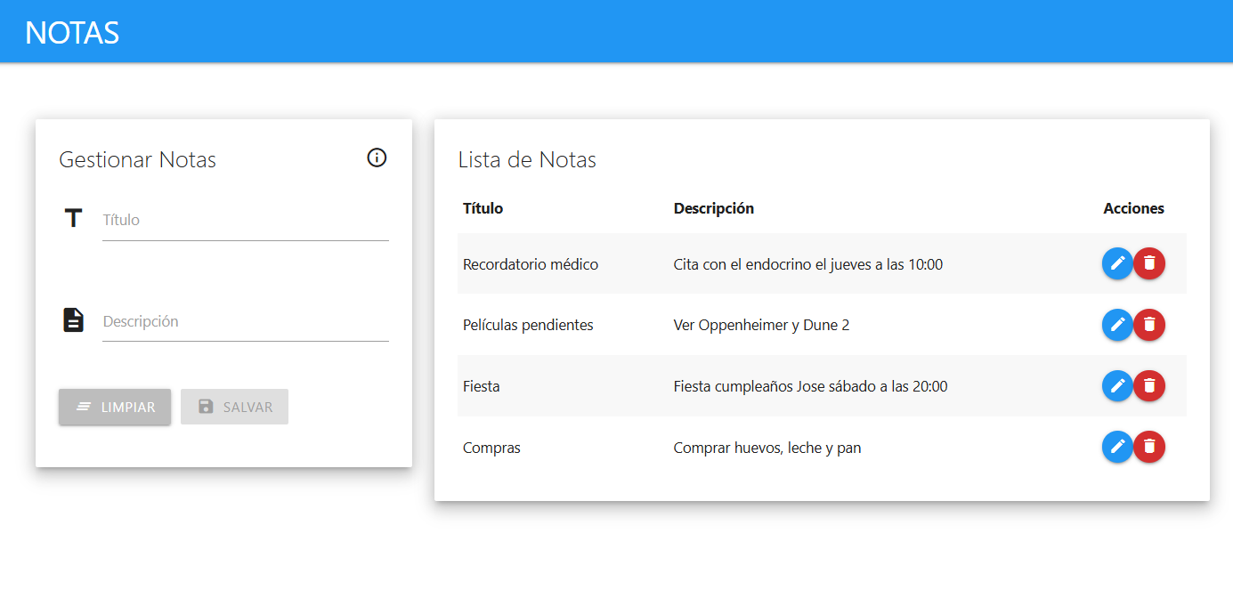 Vista previa de Notas